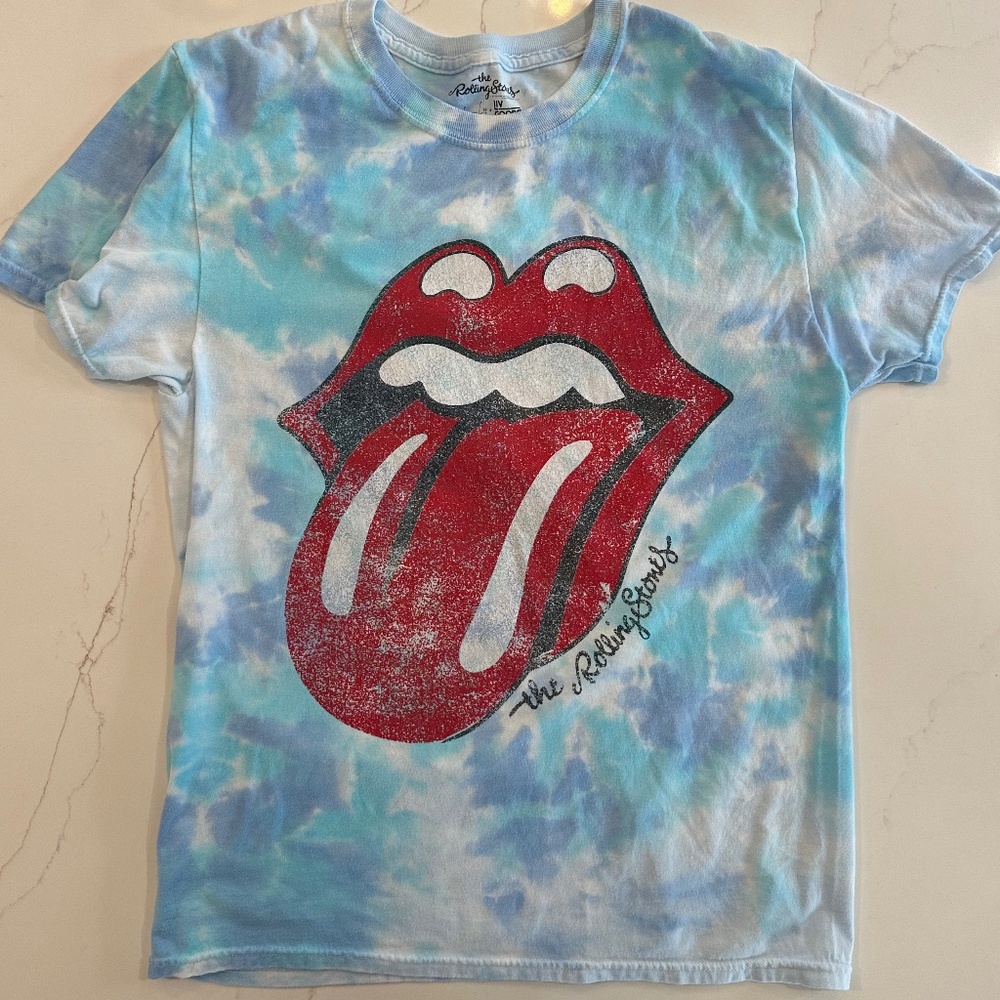 Rolling Stones Turquoise Tye Dye T-Shirt, Size M